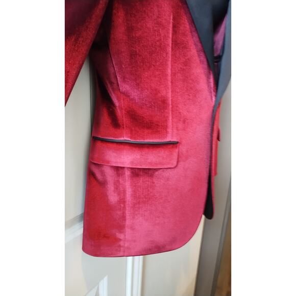 Ron Tomson Classic Lapel tuxedo Jacket Red velvet Size US 36 - Picture 4 of 16